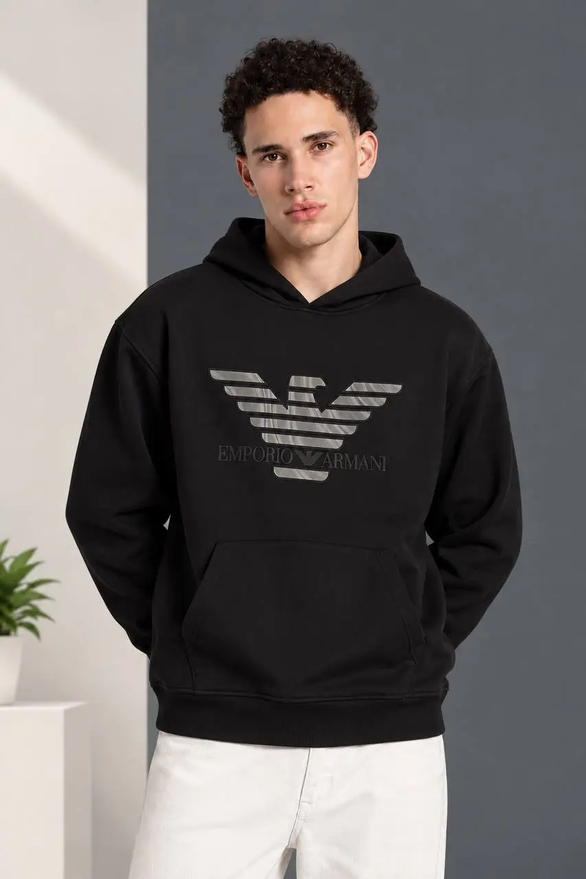 Eagle Logo Hoodie in Black