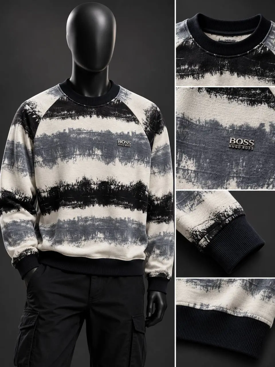 Tie-Dye Crew Sweatshirt in Grey