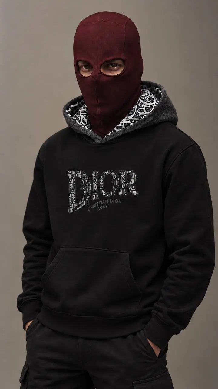 Embroidered Logo Hoodie in Black, photo 2